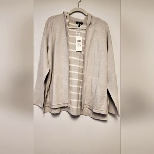 NWT Eileen Fisher Pearl Hooded Cardigan
